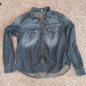 Xhilaration Blue Denim Shirt